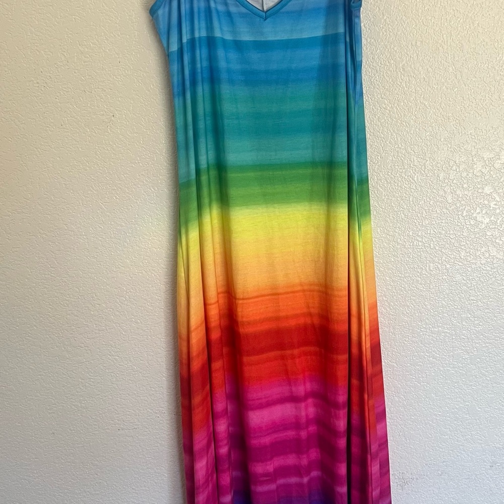 Rainbow Ombre Maxi Dress